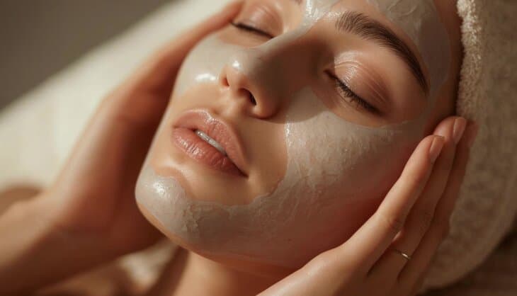 Glowing skin after chemical peel